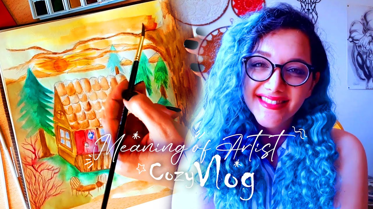 What happened if we didn't have any artists in this world? 🎨☕☃️| Cozy Art Vlog | Watercolor painting