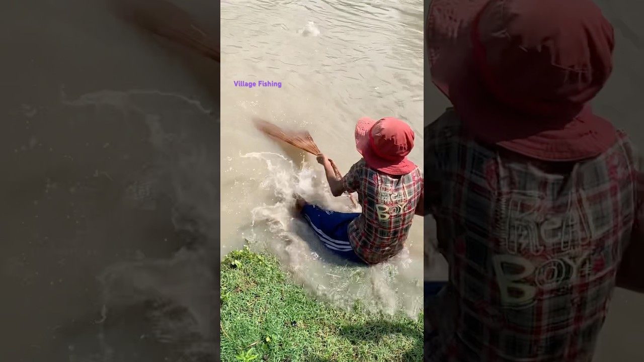 Big fish catch by cast net  