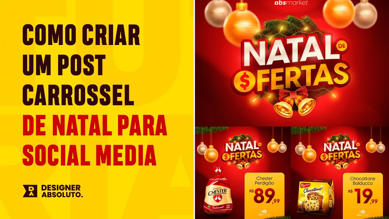 Como Criar um Post Carrossel para Supermercado - Especial de Natal