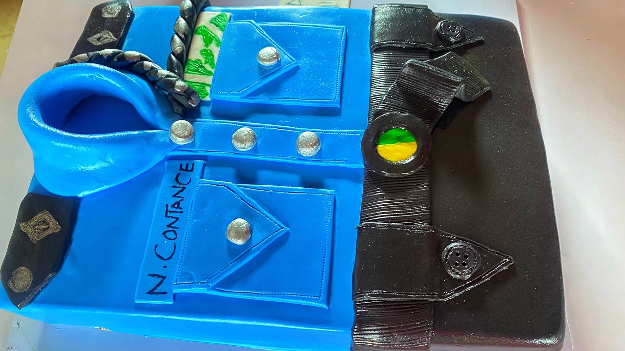 Police cake design / how to make police uniform cake /  police cake in Nigeria