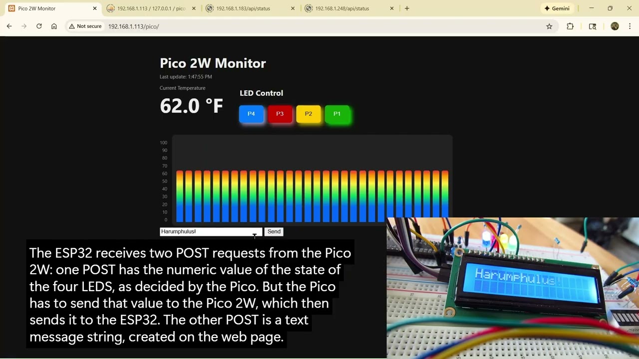 A Distributed Three-Microcontroller Control System with Web Integration