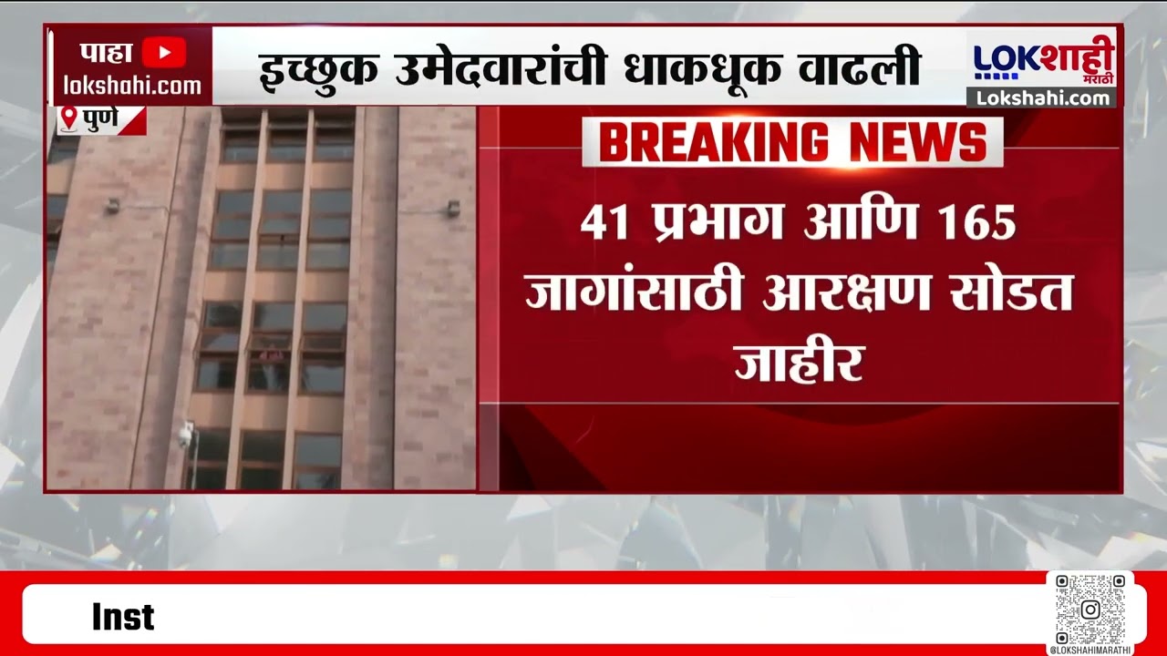 'Pune Municipal Corporation Election'ची आरक्षण सोडत ; 41 प्रभाग आणि 165 जागांसाठी आरक्षण सोडत जाहीर