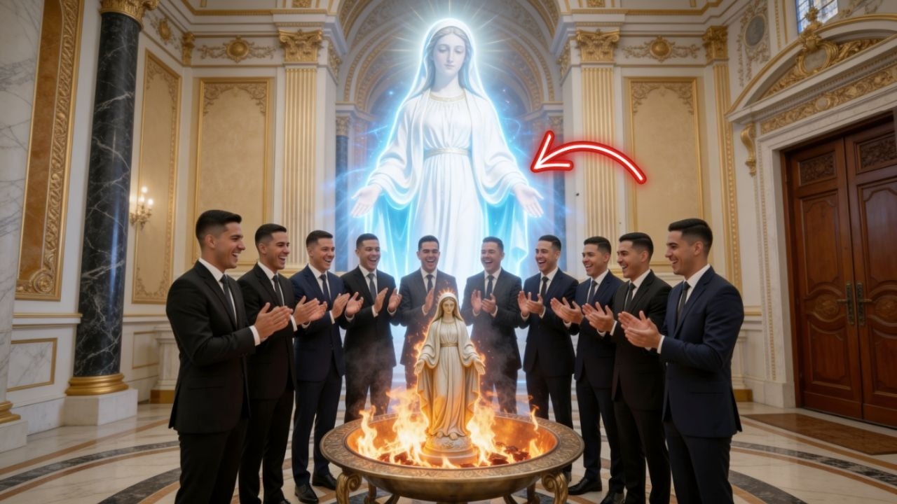 A Napoli, hanno bruciato una statua della Vergine Maria per gioco… poi LEI è apparsa tra le fiamme
