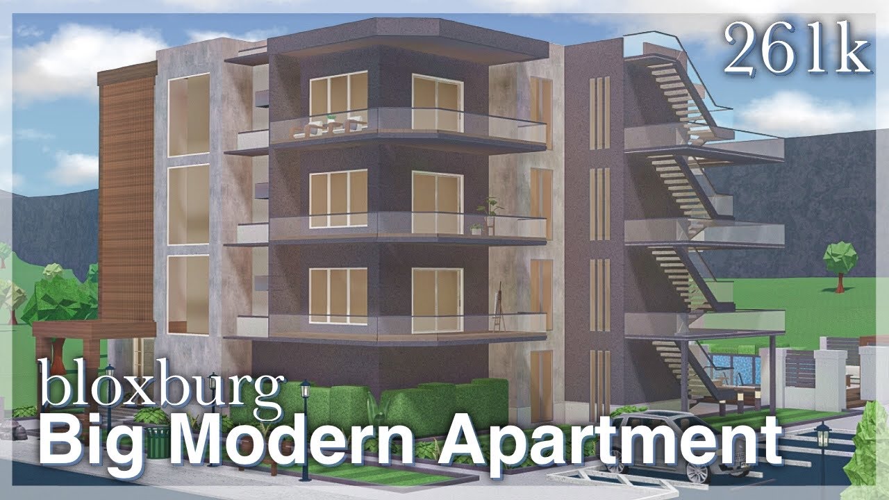 Bloxburg - Big Modern Apartment Speedbuild (exterior)