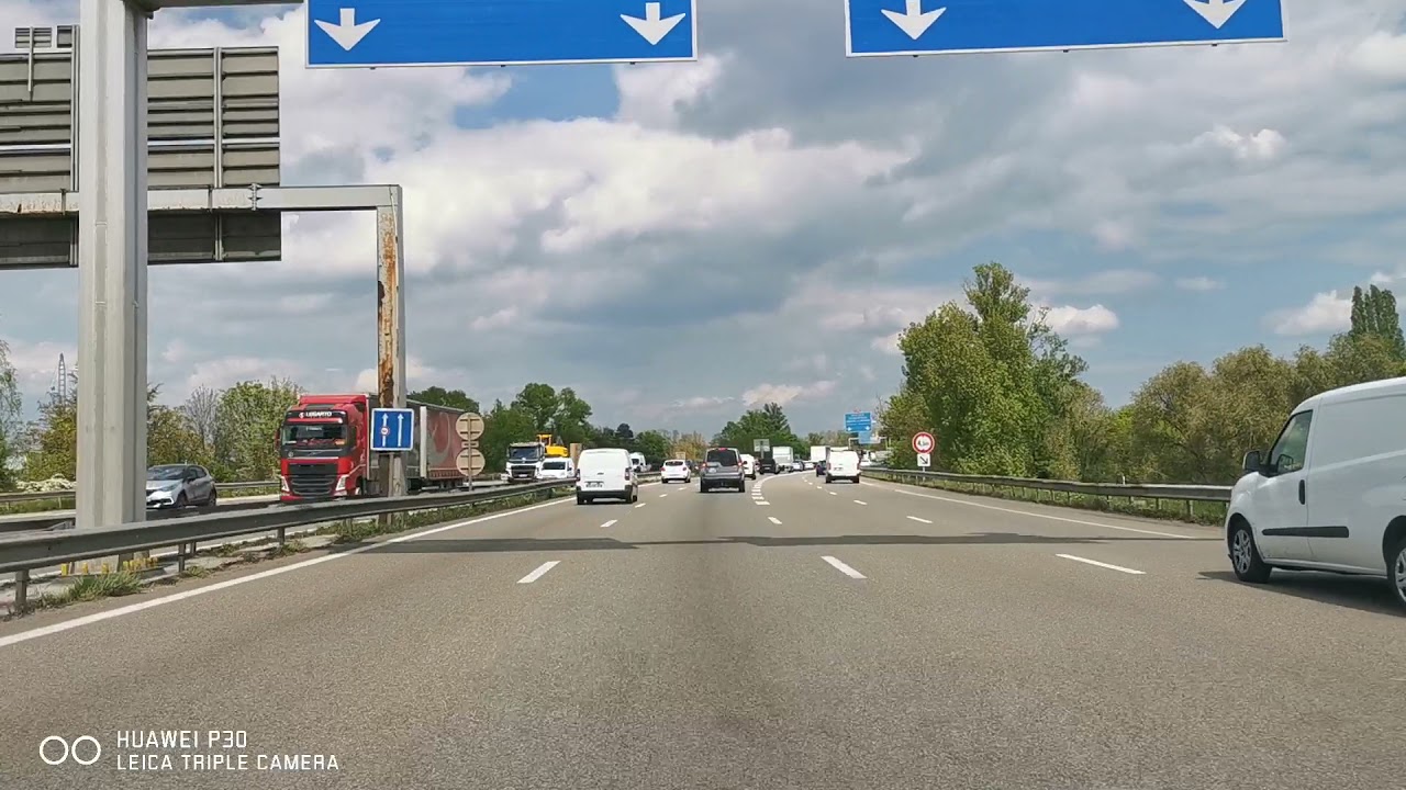 Strasbourg Autoroute A35 entre Hautepierre-Souffelweyersheim, Strasbourg, Bas-Rhin, Alsace, France.
