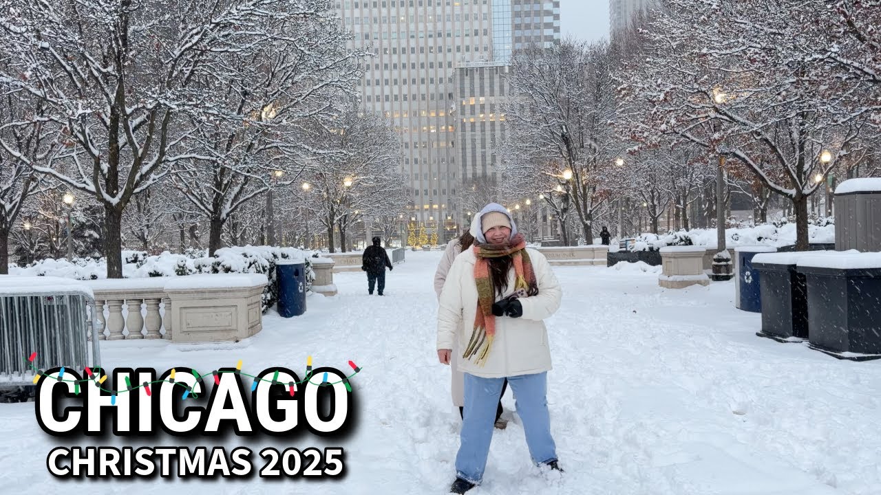 Snowstorm In Chicago Morning Walk 🎄☃️ White Christmas Season Snow On Sunday | December 7, 2025 | 4K