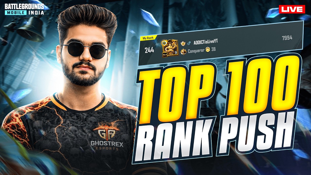 ROAD TO TOP 100 | CONQUEROR RANK PUSH ❤️ | ADDICT IS LIVE🔥#shortsfeed #shortslive