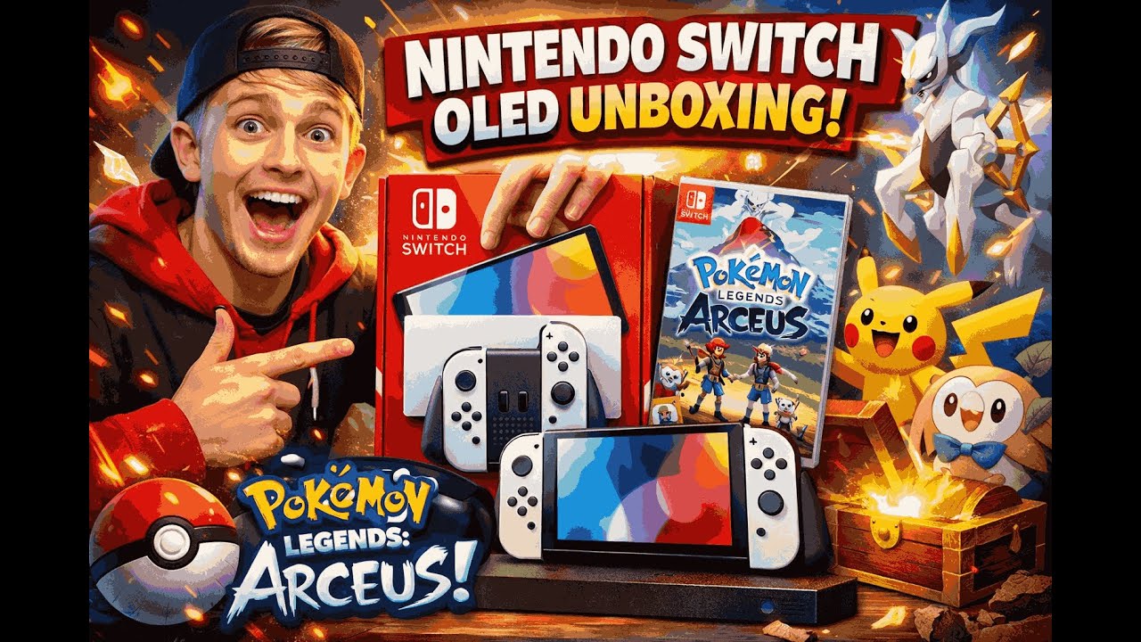 Nintendo Switch OLED Unboxing 🔥 First Look + Pokémon Legends Arceus | Richie Rich Gaming
