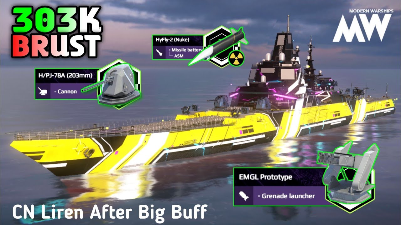 Modern Warships CN Liren - After Buff 🔥 Brutal Firepower Cruiser Now ☠️ with HyFly-2 Nuke