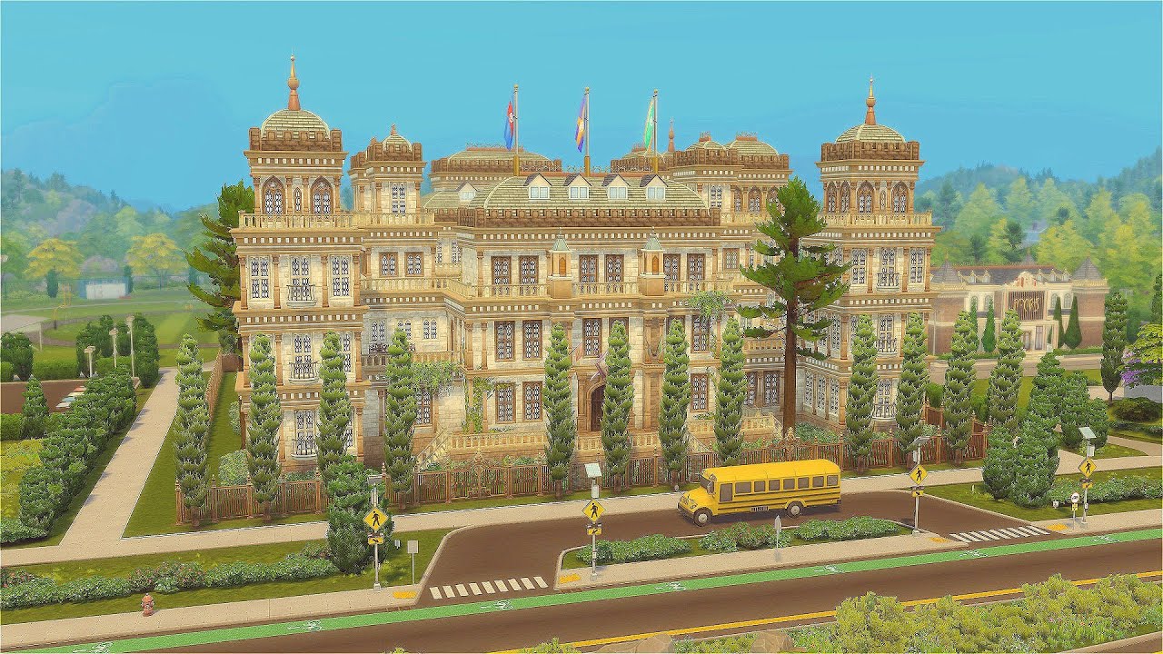 Sims 4 | MEDIEVAL CASTLE | Magic High School | No CC | Stop Motion Speed build