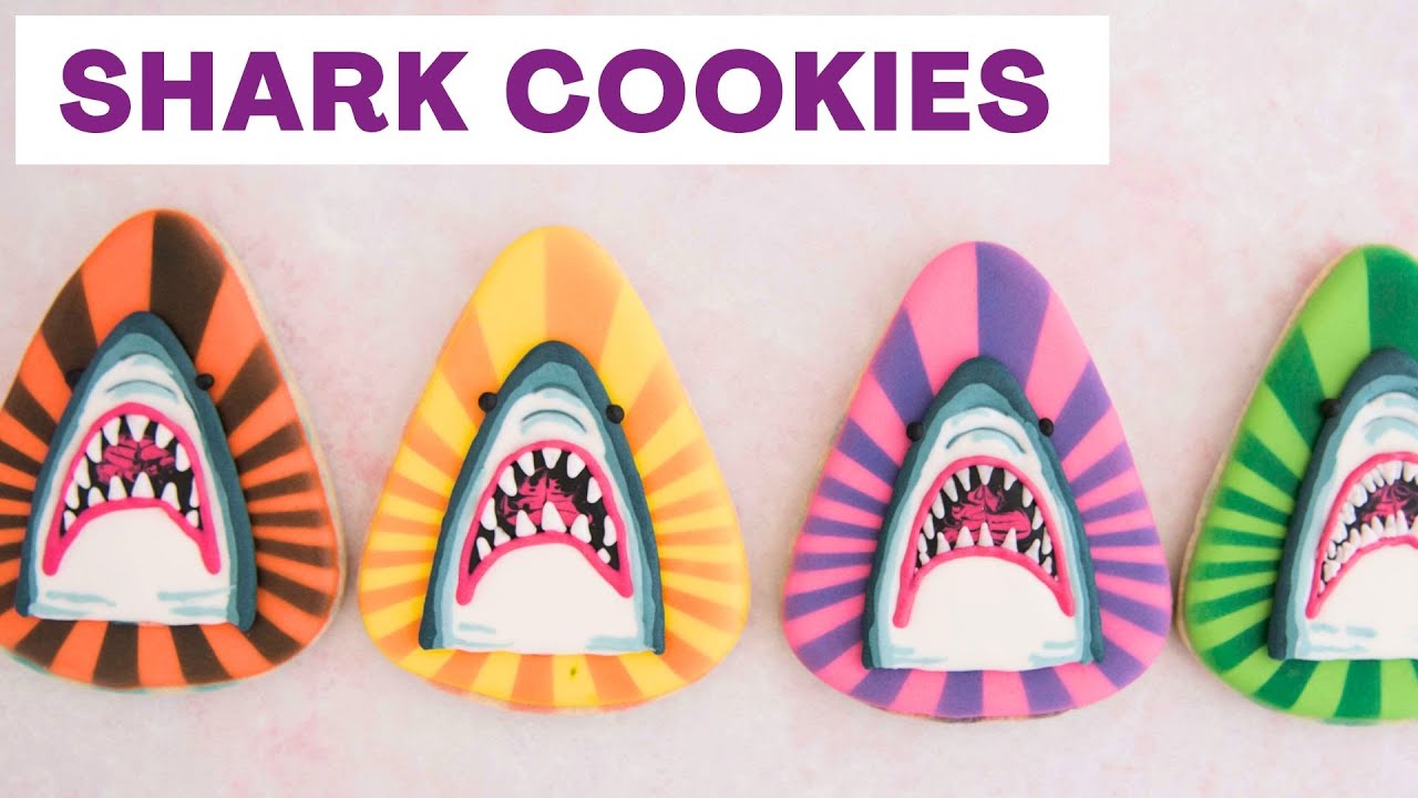 Colorful Shark Cookies  🦈🧡🦈💛🦈💗🦈💚🦈