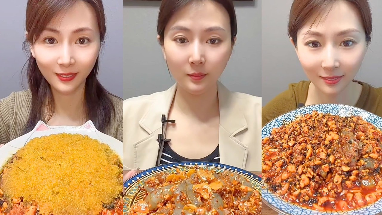 Chinese Colorful Fish Roe & Spicy Seafood ASMR | Crunchy Eating Sounds #132