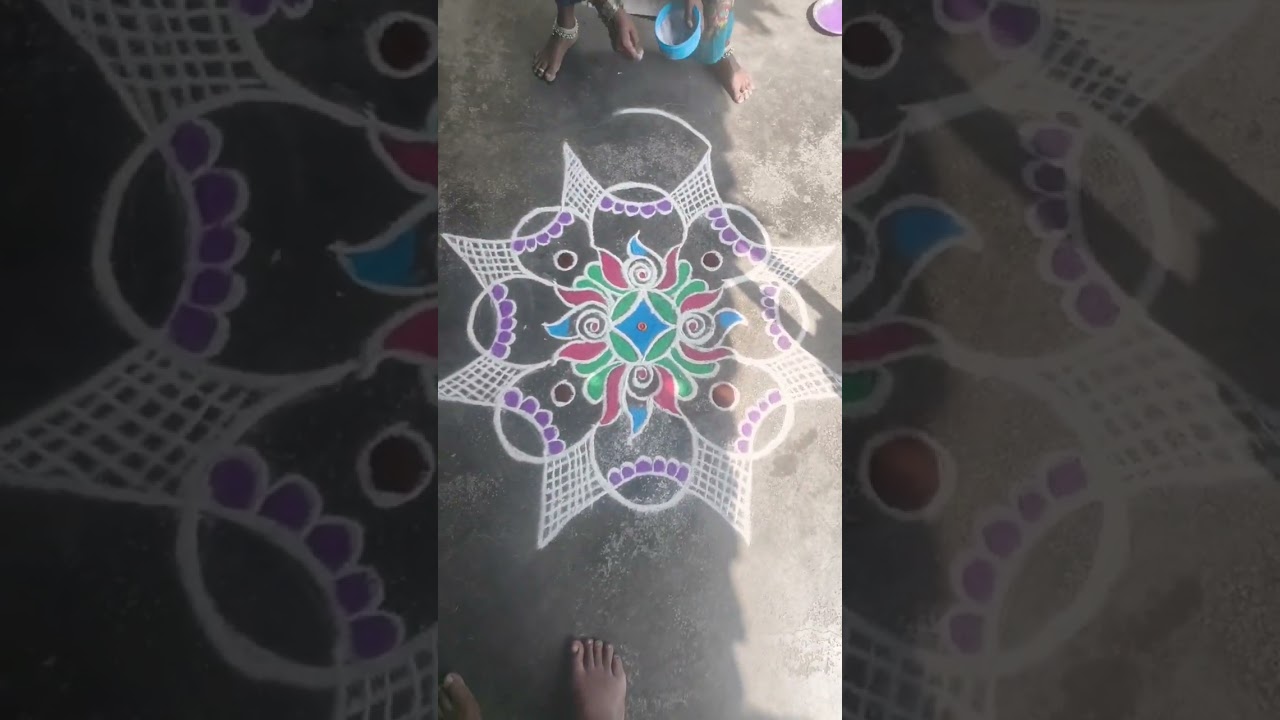 Sunlight rangoli kolam 🏵️🌹💐💐💐🌹🌹