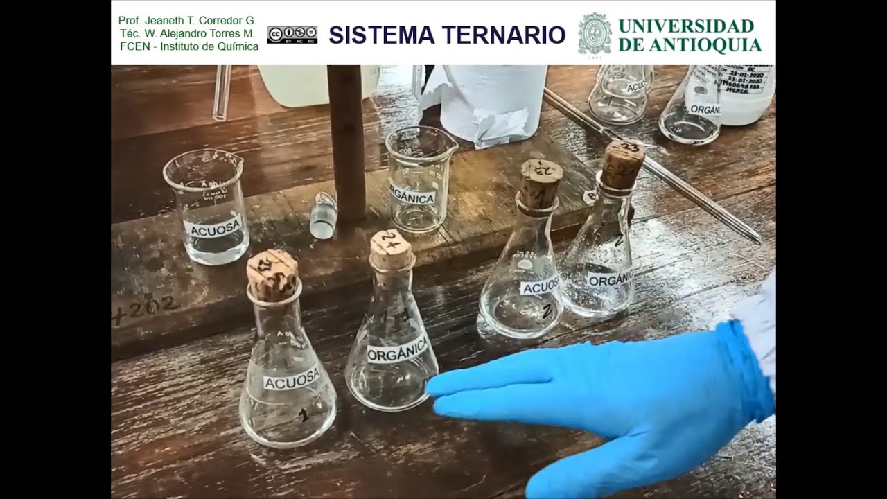 Sistema ternario éster - ácido débil - agua