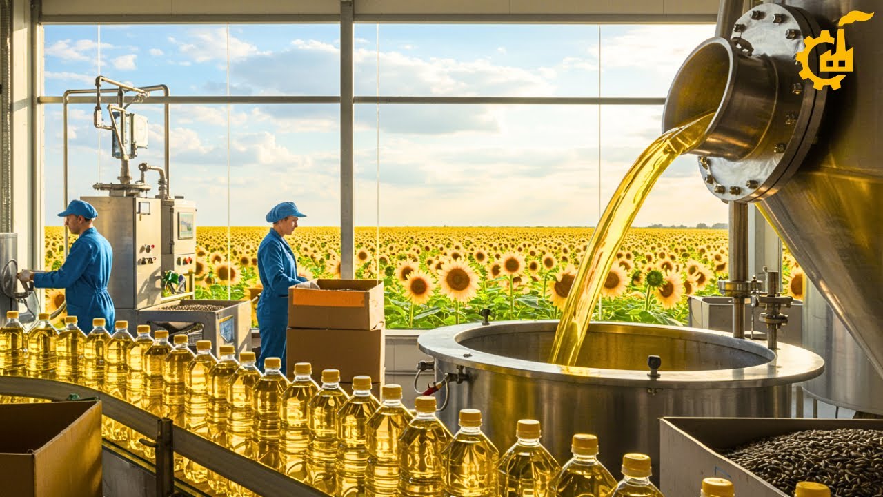 Así SE FABRICA el ACEITE de GIRASOL | MILLONES de LITROS al DIA