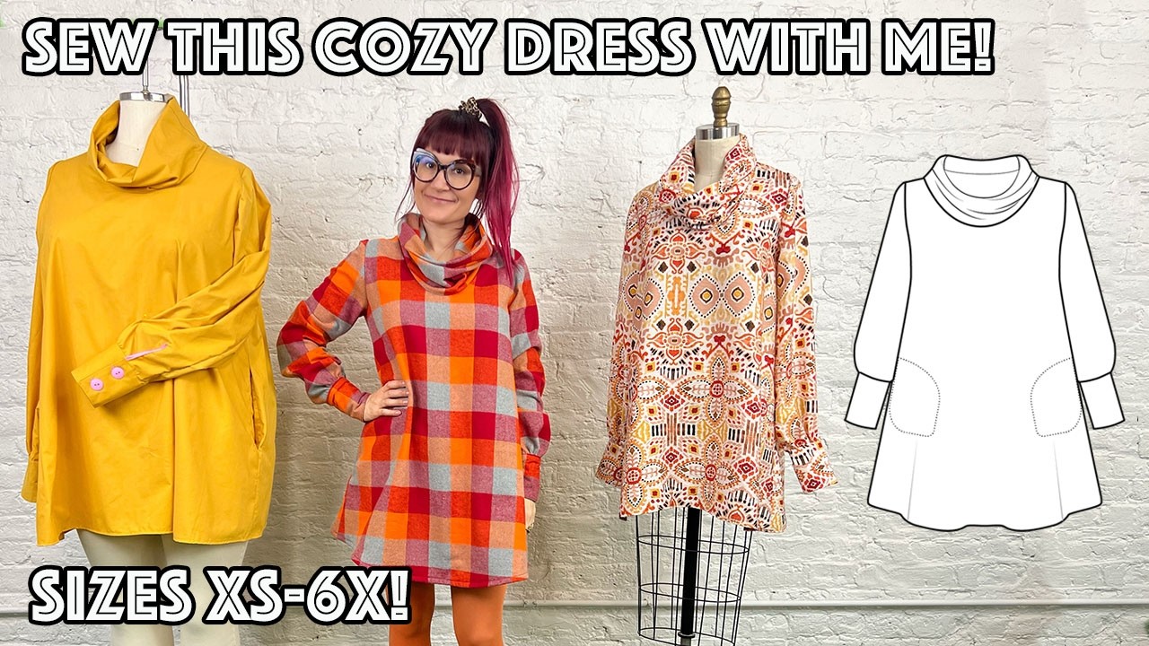 DIY Cozy Cowl Neck Dress With Sewing Pattern And Step-by-Step Tutorial!