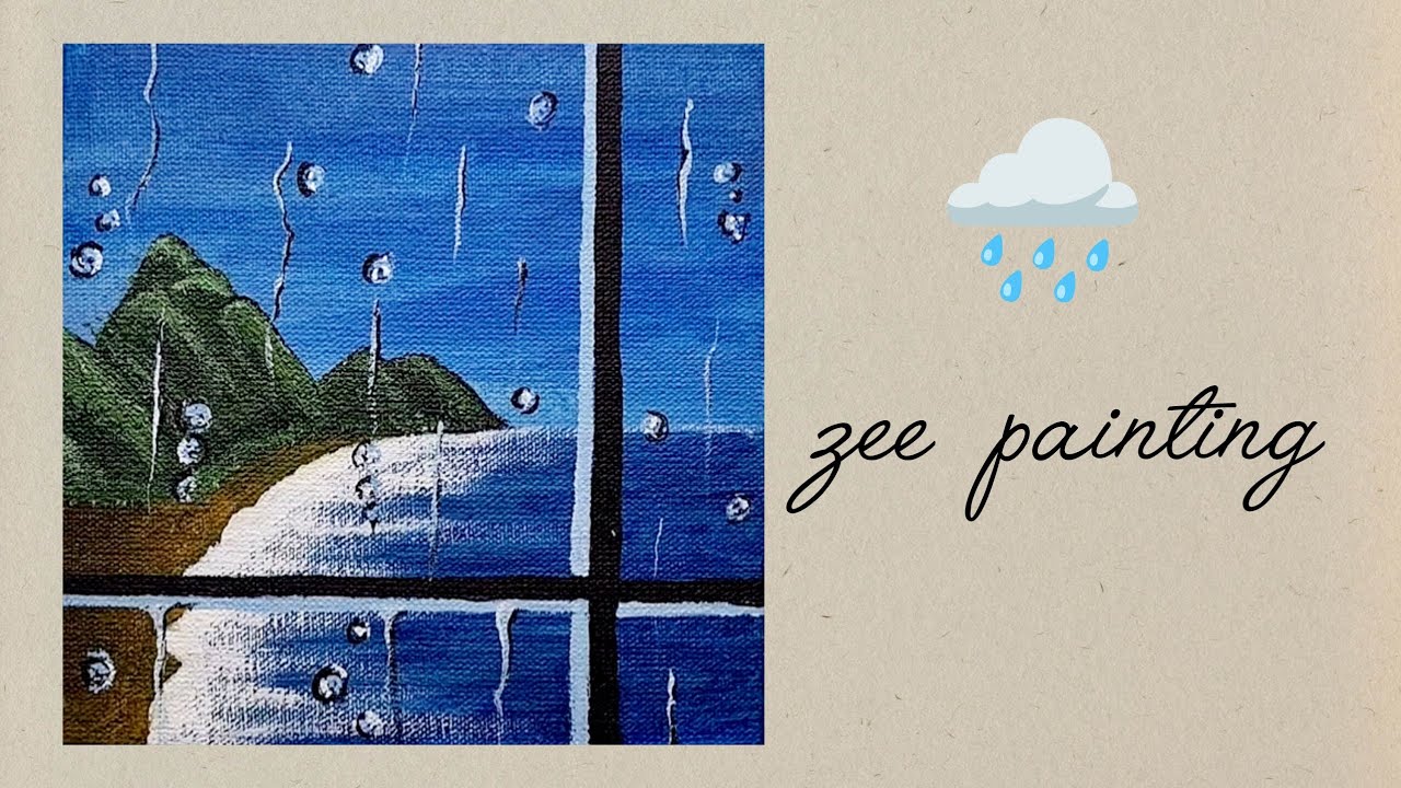 How to draw the sea and rain