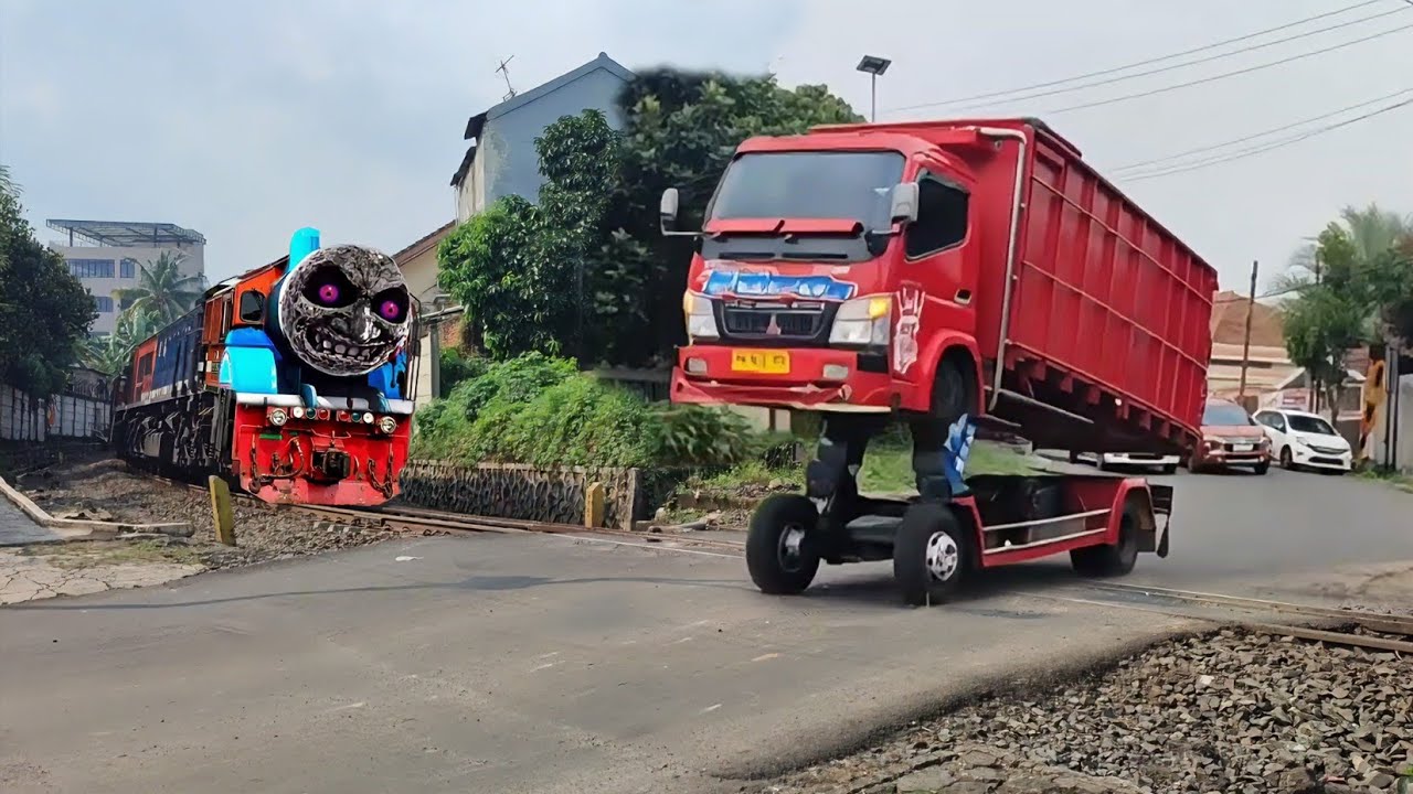 Kereta Api Panjang Vs Truk Oleng Joget, Truk Telolet Joget, Truk Pasir Joget