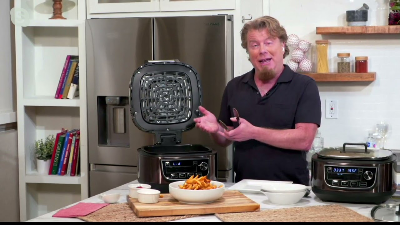 PowerXL 1550W 6-qt 12-in-1 Grill Air Fryer Combo with Glass Lid on QVC