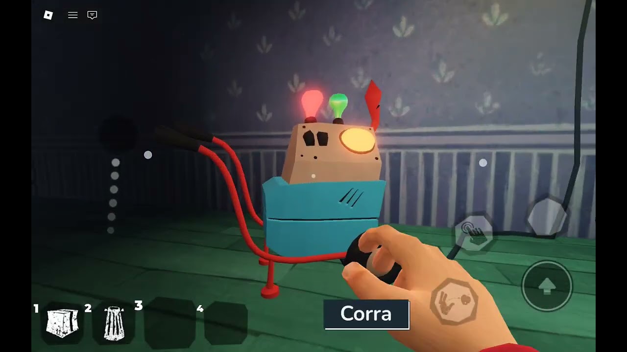 Tentando  trazer o bombinha para tirar a tábua  no hello  neighbor