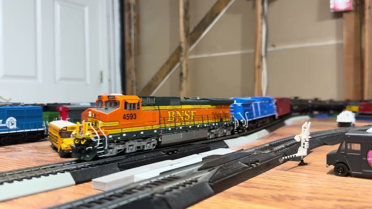 BNSF Crude Oil Train with a CEFX AC4400 trailing on the Layout 