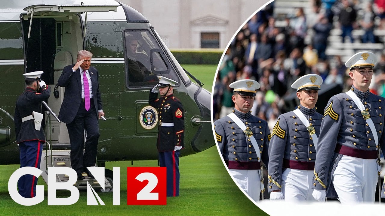 Donald Trump delivers a commencement address at West Point Military Academy