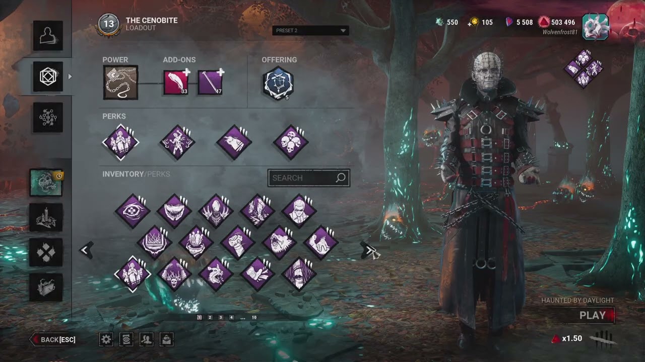 Dead by Daylight Pinhead Mori Ashley AntiGenOppression,Overcharged,ScourgeHookGiftofPain,Thanophobia