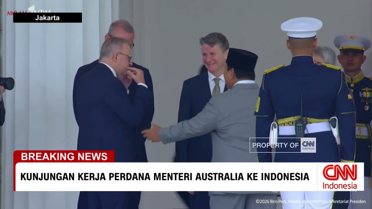 Momen PM Australia Anthony Albanese Disambut Prabowo di Istana