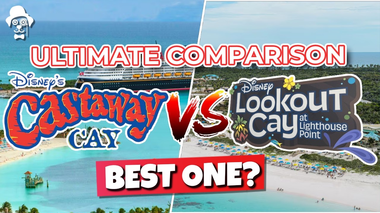 Острова Disney Lookout Cay и Lighthouse Point против острова Castaway Cay