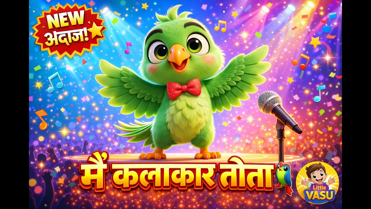 Main Tota Main Tota | Hindi nursery Rhymes for Kids | Learning Song for Toddlers 🎵मैं तोता, द पैरेट