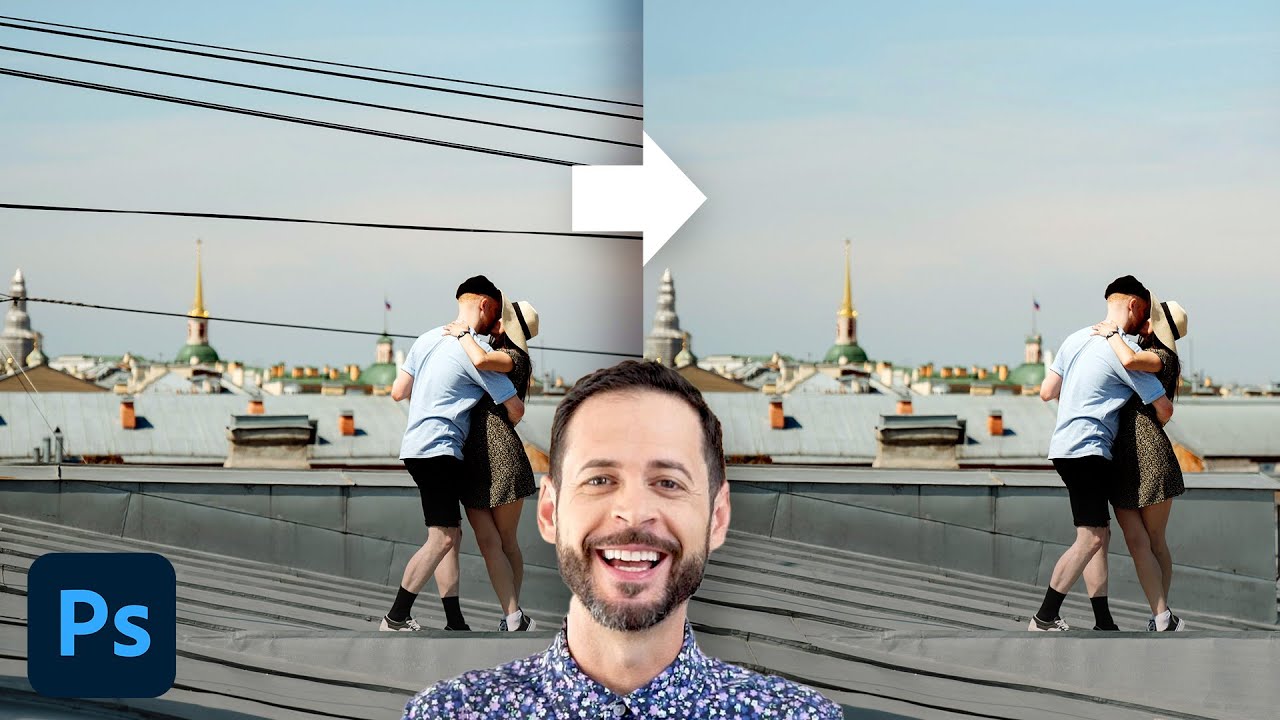 Remove Power Lines from Any Photo in Photoshop!