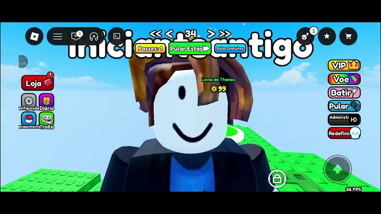 Jogando obby extremo
