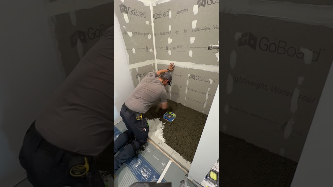 Dry pack mortar shower pan