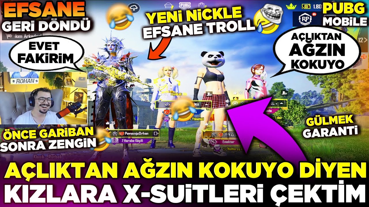AÇLIKTAN AĞZIN KOYUYO DİYEN KIZLARA X SUİTLERİMİ ÇEKTİM ARKADAŞ EKLERMİSİN DEDİLER - PUBG MOBİLE