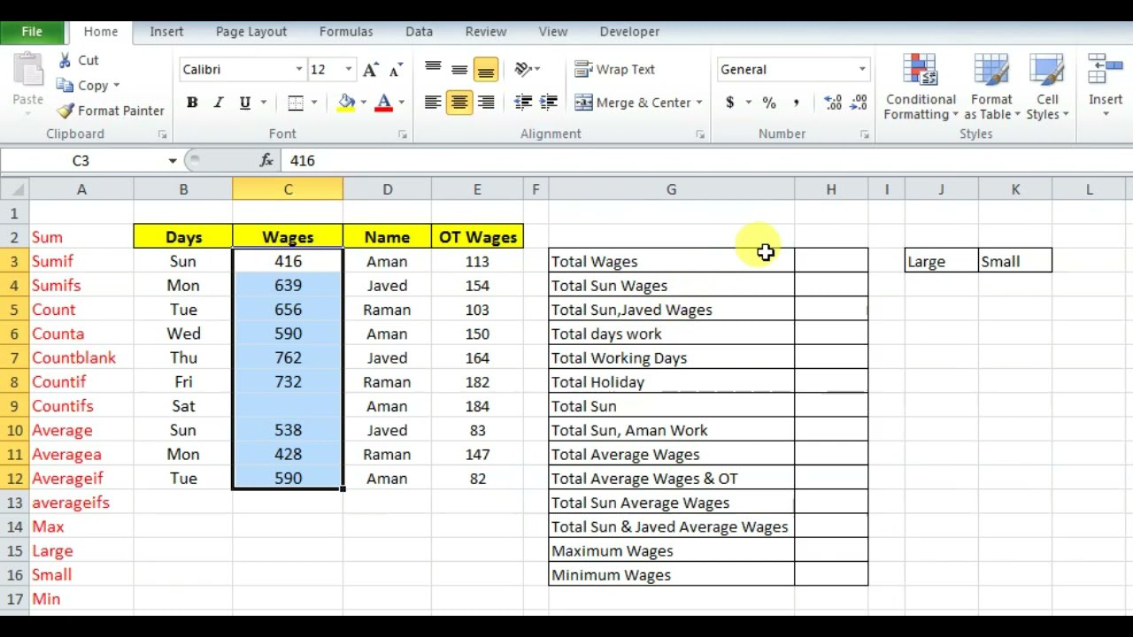 MS Excel Formulas List | Learn 75 Formulas Collection in Hindi Step by Step