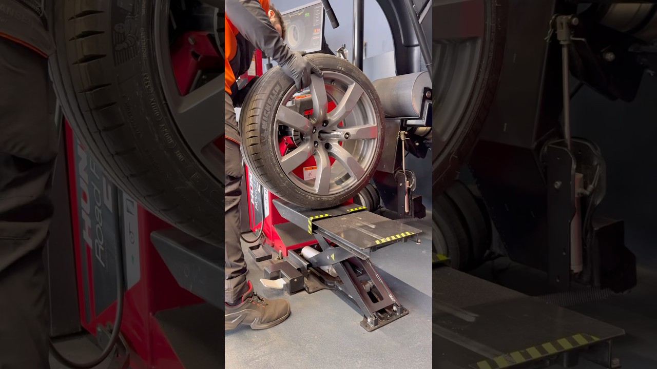 Premium wheel balancing #tireshop #tireservice #wheels #howto