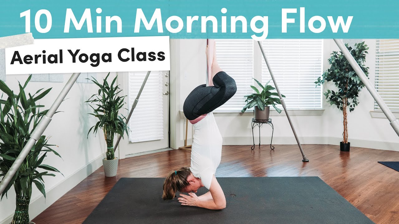Aerial Yoga Beginner Class | 10 Minute Morning Flow