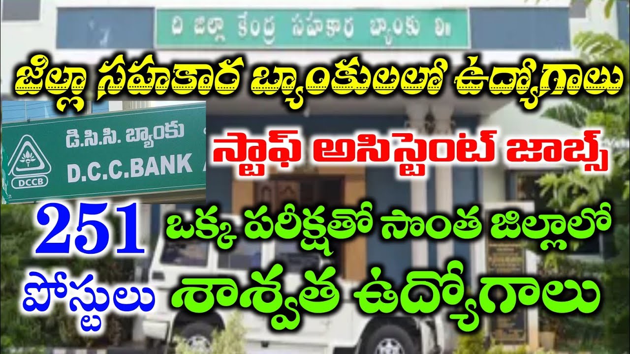 జిల్లా సహకార బ్యాంకుల్లో ఉద్యోగాలు| DCCB Bank Staff Assistant / Clerk Notification 2025 | APCOB Jobs