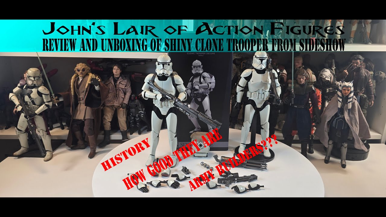 Review and unboxing of Shiny Clone Deluxe trooper from Sideshow