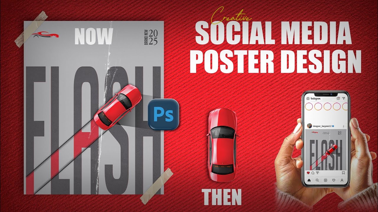 How to Design a Creative Car Poster | Photoshop Social Media Poster Design Tutorial 2025!