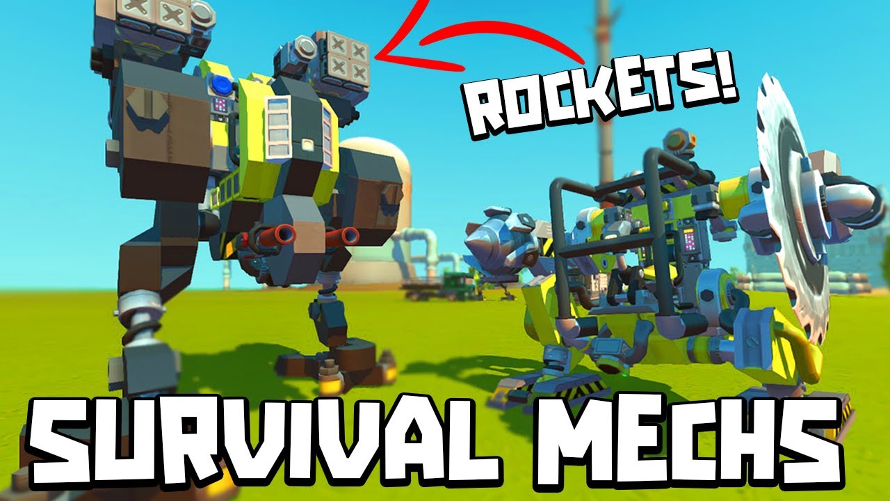 EPIC SURVIVAL MECHS in SCRAP MECHANICS CREATIONS!!