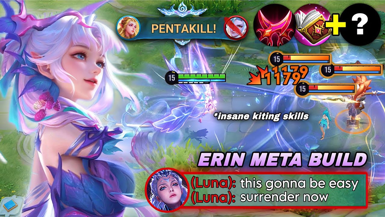 PENTAKILL! TOP ASIA ERIN HYBRID BUILD AGAINST META JUNGLER LUNA IN RANK! | ERIN BUILD & ARCANA