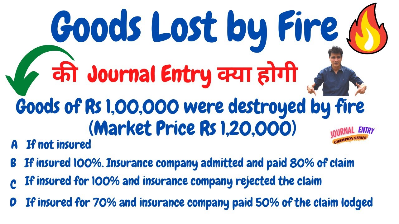 Loss of Goods by Fire Journal Entry  | #24 Journal Entries Accounting |Class 11 Account
