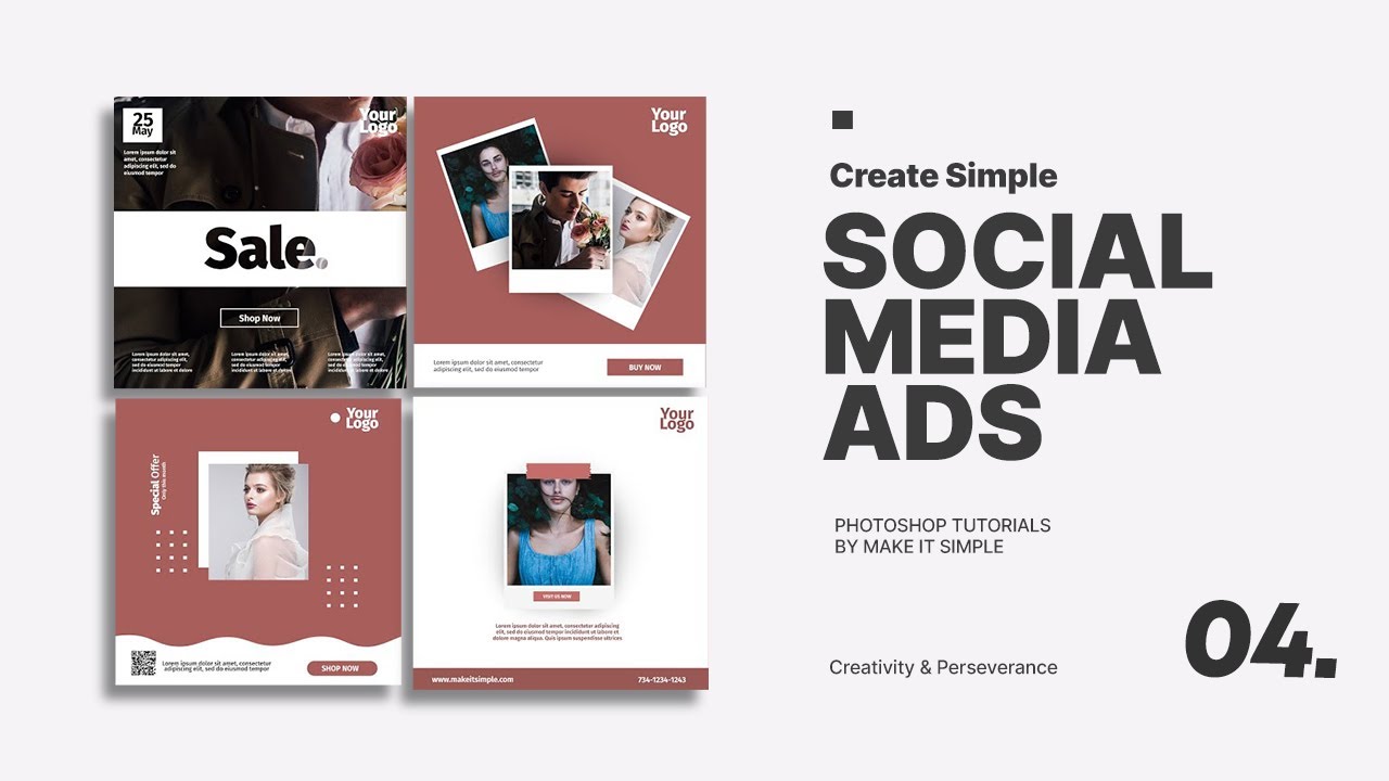 Photoshop Tutorial: Simple Social Media ads # 4
