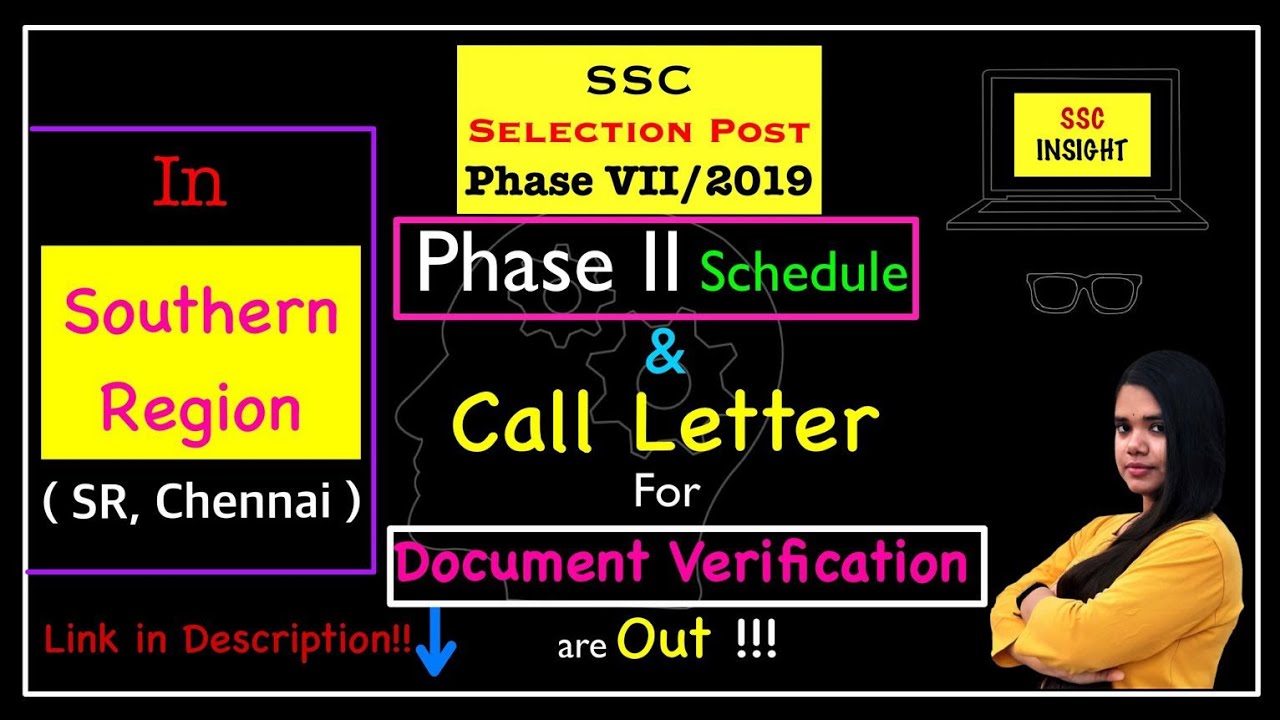SOUTHERN REGION CALL LETTER IS OUT | PHASE II SCHEDULE | SSC SELECTION POST PHASE VII/2019