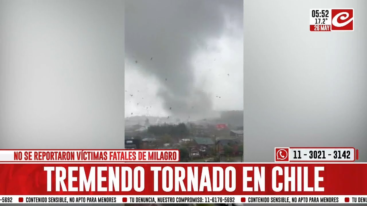 Impresionante tornado deja varias personas heridas y causa destrozos en Chile