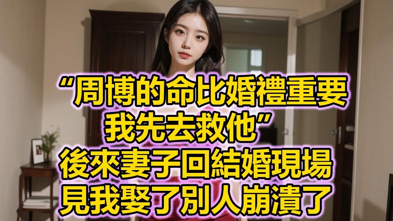 “周博的命比婚禮重要，我先去救他”，後來妻子回結婚現場，見我娶了別人崩潰了