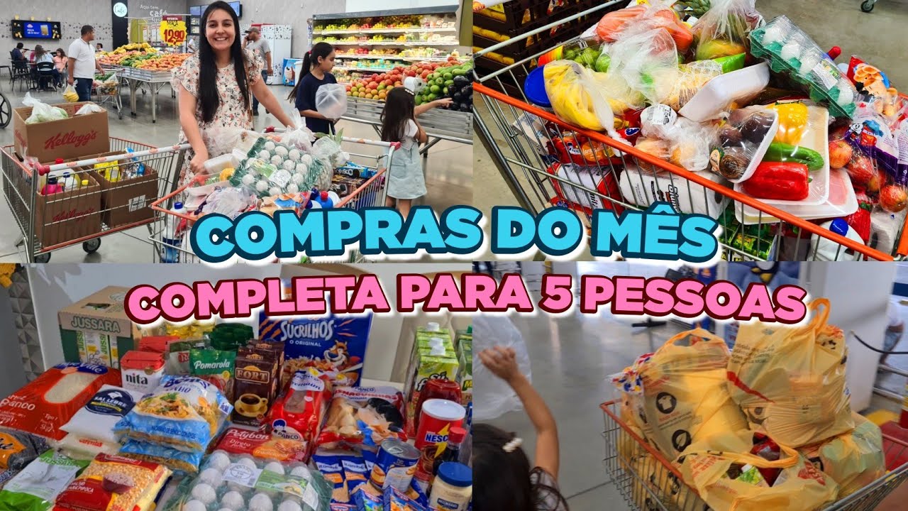 COMPRAS DO MÊS COMPLETA NO ASSAÍ ATACADISTA PARA 5 PESSOAS!