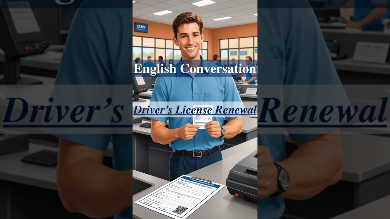 Driver&rsquo;s License Renewal &ndash; Real English Conversation at the DMV #englishlearning #englishspeaking