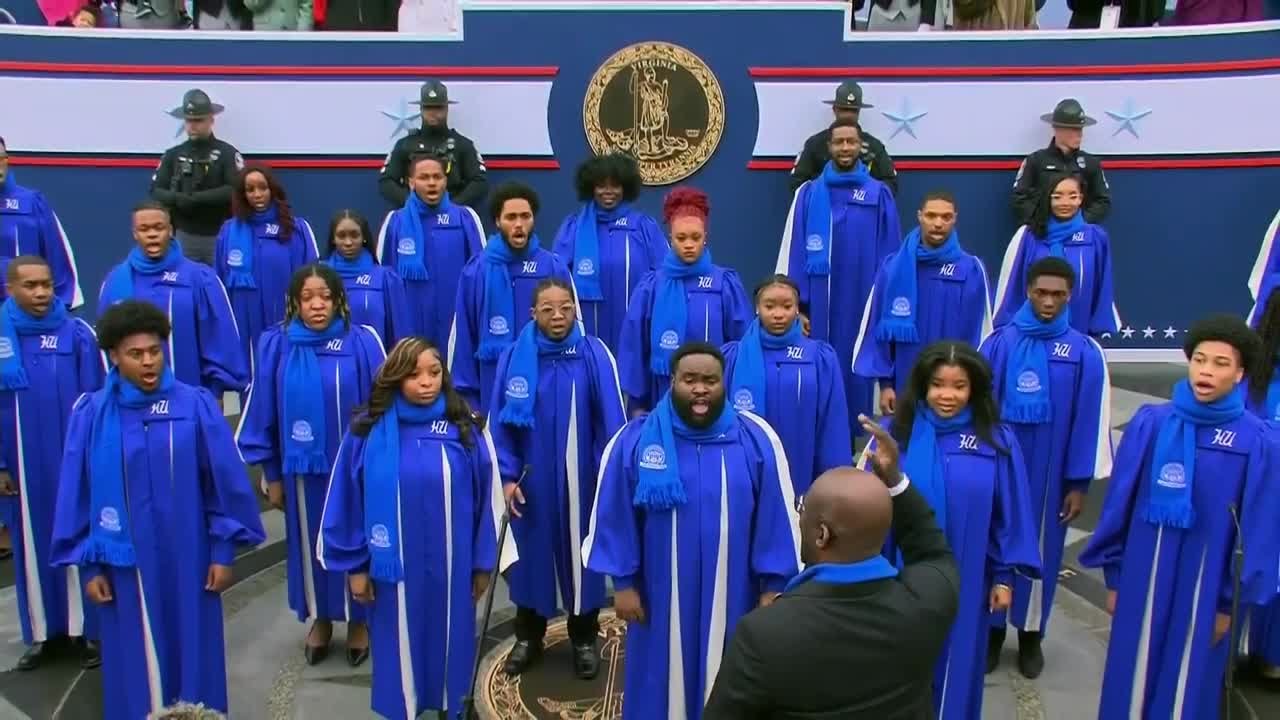 Hampton University Concert Choir performs 'The Star-Spangled Banner' at Spanberger inauguration